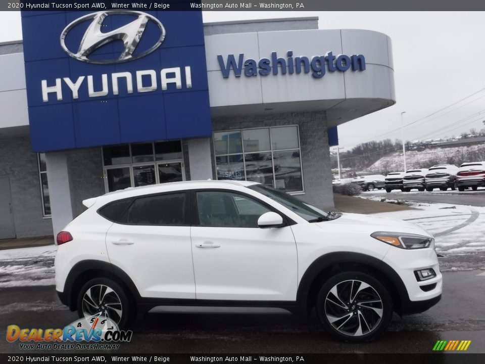 2020 Hyundai Tucson Sport AWD Winter White / Beige Photo #2