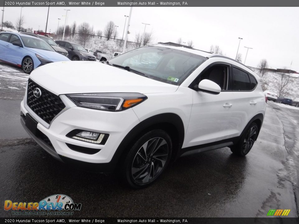 2020 Hyundai Tucson Sport AWD Winter White / Beige Photo #5