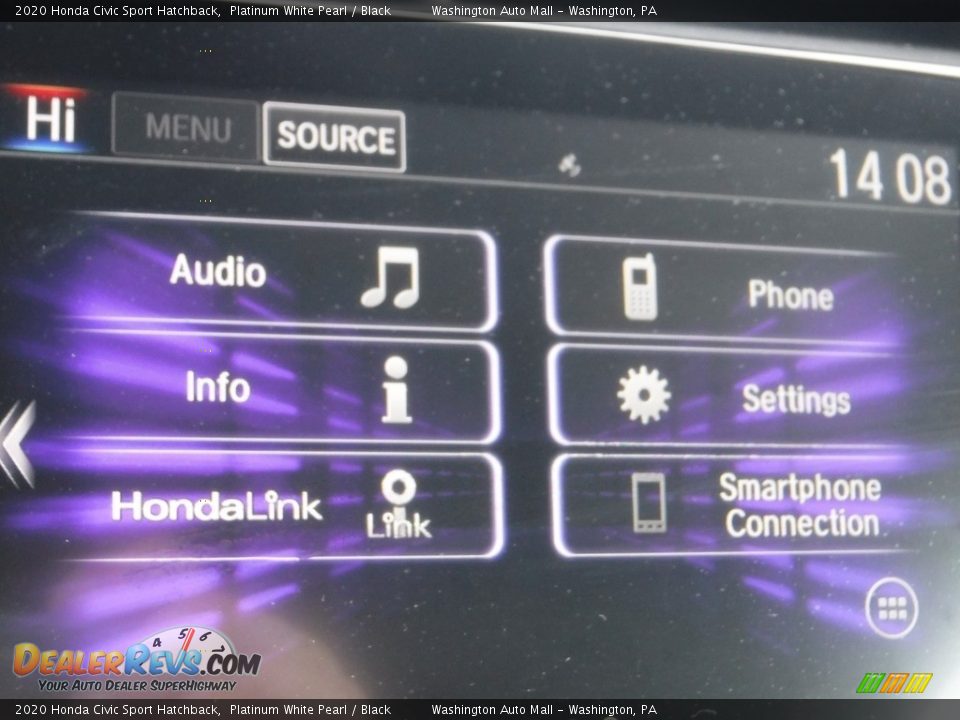 2020 Honda Civic Sport Hatchback Platinum White Pearl / Black Photo #18