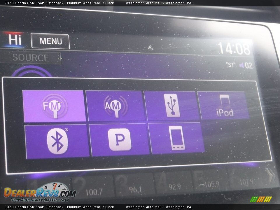 2020 Honda Civic Sport Hatchback Platinum White Pearl / Black Photo #20