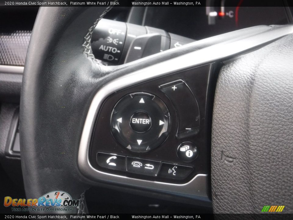 2020 Honda Civic Sport Hatchback Platinum White Pearl / Black Photo #24