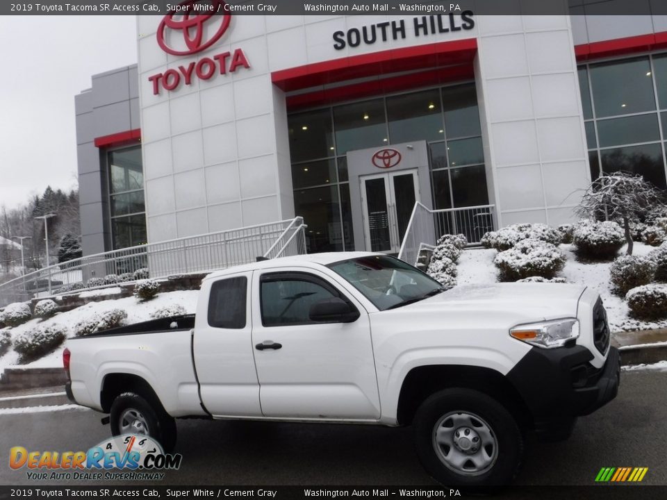 2019 Toyota Tacoma SR Access Cab Super White / Cement Gray Photo #2