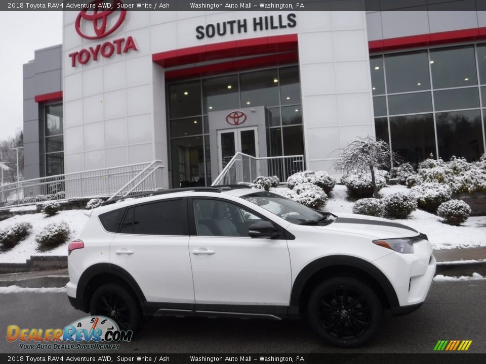 2018 Toyota RAV4 Adventure AWD Super White / Ash Photo #2