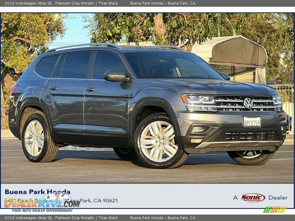 2019 Volkswagen Atlas SE Platinum Gray Metallic / Titan Black Photo #1