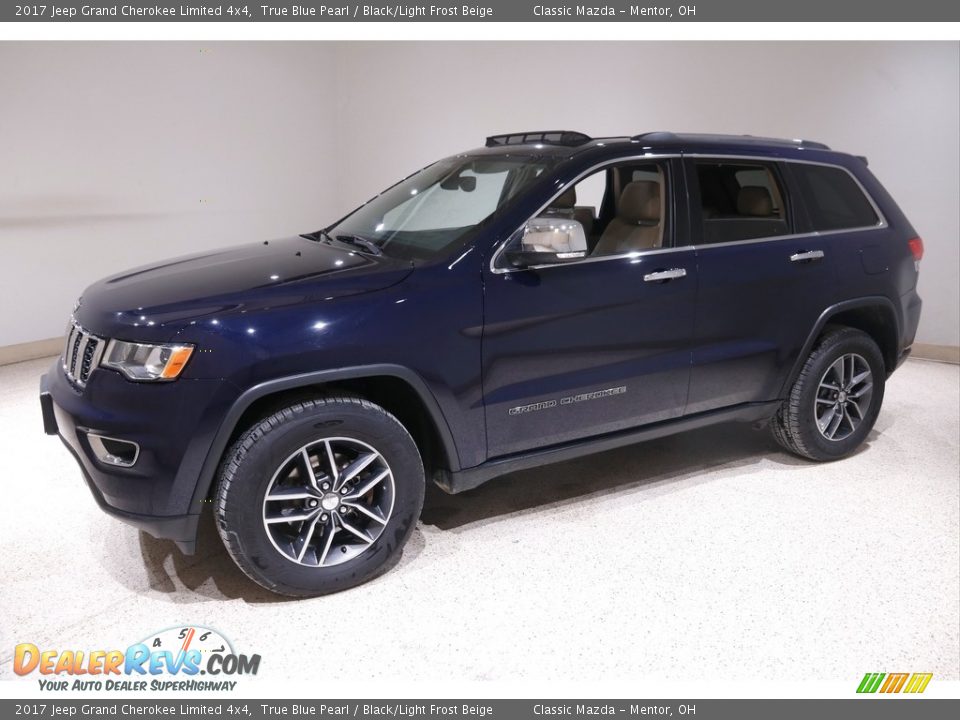 2017 Jeep Grand Cherokee Limited 4x4 True Blue Pearl / Black/Light Frost Beige Photo #3