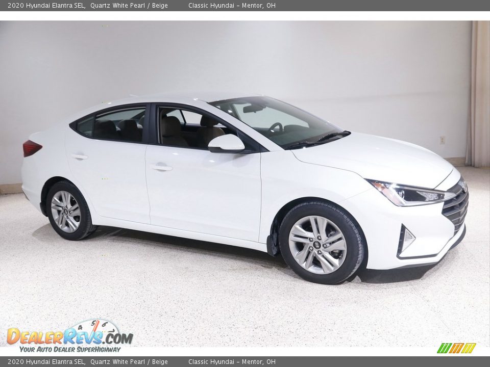 2020 Hyundai Elantra SEL Quartz White Pearl / Beige Photo #1