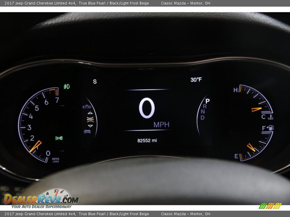 2017 Jeep Grand Cherokee Limited 4x4 True Blue Pearl / Black/Light Frost Beige Photo #8