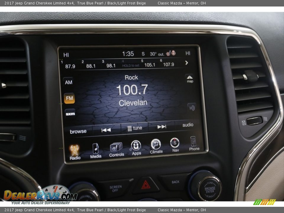 2017 Jeep Grand Cherokee Limited 4x4 True Blue Pearl / Black/Light Frost Beige Photo #10