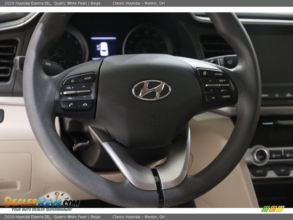 2020 Hyundai Elantra SEL Quartz White Pearl / Beige Photo #7