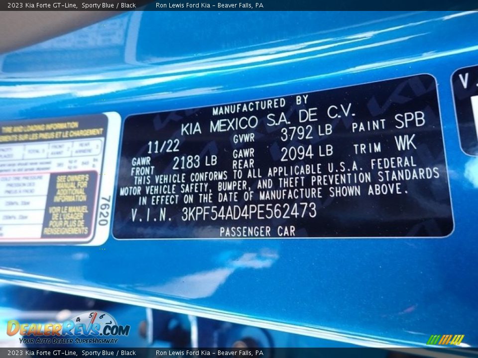 2023 Kia Forte GT-Line Sporty Blue / Black Photo #20