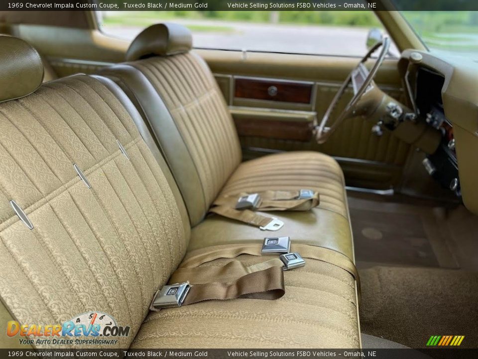 1969 Chevrolet Impala Custom Coupe Tuxedo Black / Medium Gold Photo #5