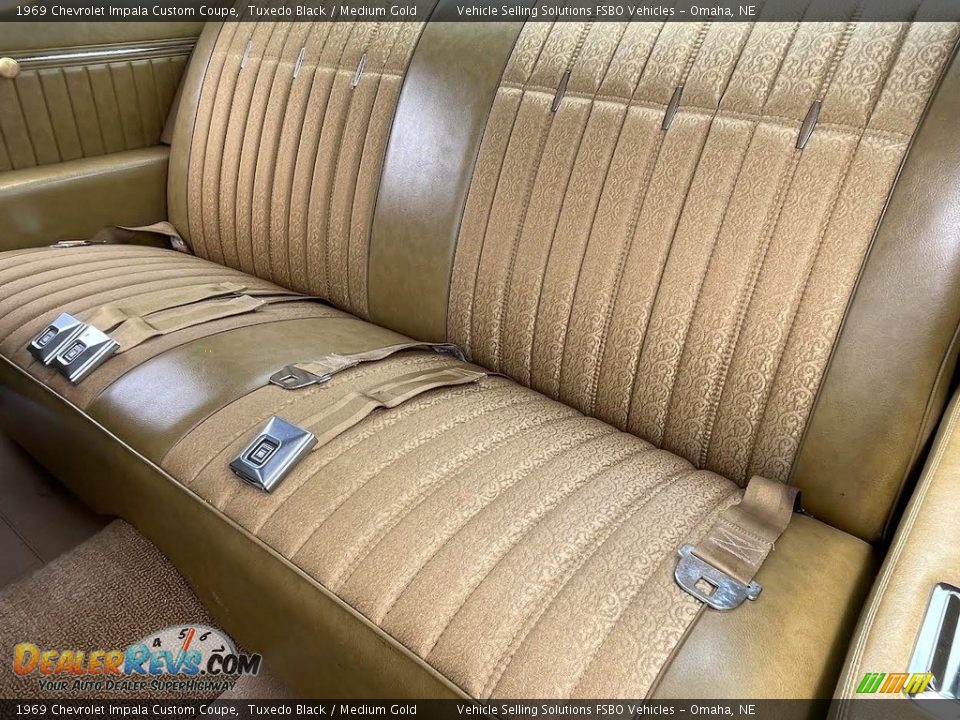 1969 Chevrolet Impala Custom Coupe Tuxedo Black / Medium Gold Photo #7