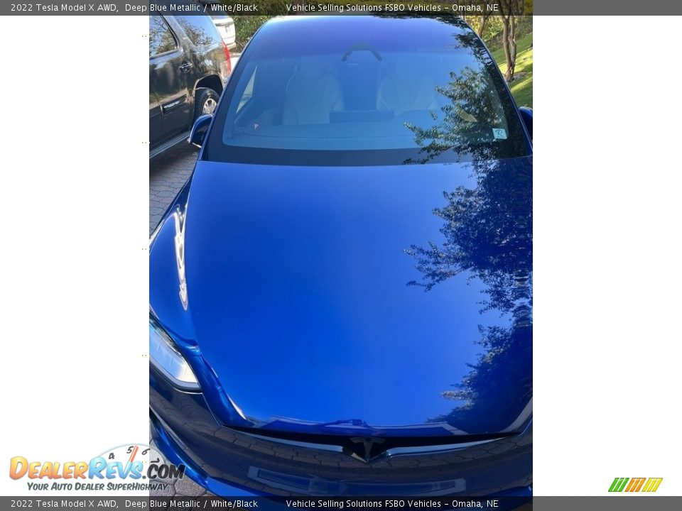 2022 Tesla Model X AWD Deep Blue Metallic / White/Black Photo #6
