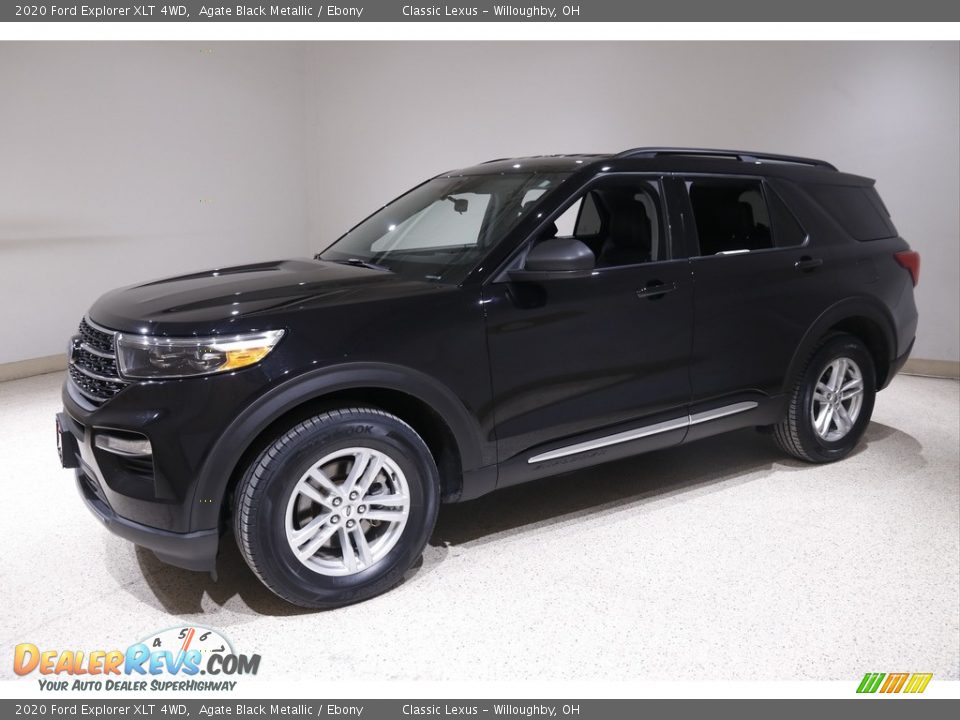 2020 Ford Explorer XLT 4WD Agate Black Metallic / Ebony Photo #3