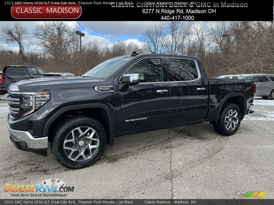 2023 GMC Sierra 1500 SLT Crew Cab 4x4 Titanium Rush Metallic / Jet Black Photo #1