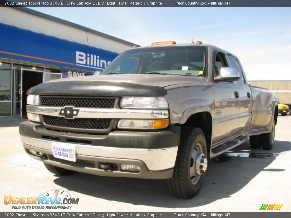 2002 Chevrolet Silverado 3500 LT Crew Cab 4x4 Dually Light Pewter Metallic / Graphite Photo #2