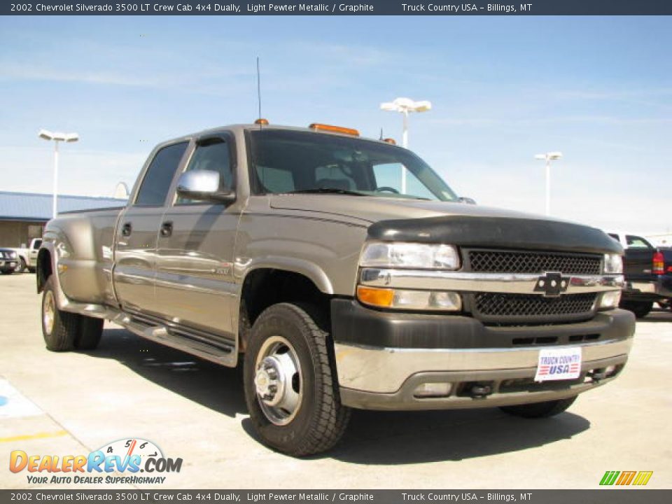 2002 Chevrolet Silverado 3500 LT Crew Cab 4x4 Dually Light Pewter Metallic / Graphite Photo #3