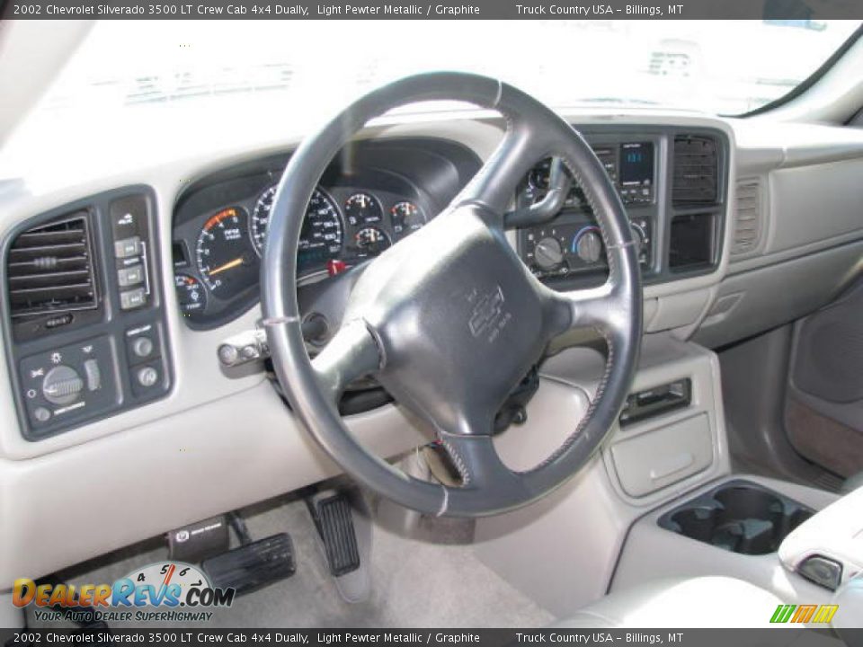 2002 Chevrolet Silverado 3500 LT Crew Cab 4x4 Dually Light Pewter Metallic / Graphite Photo #9