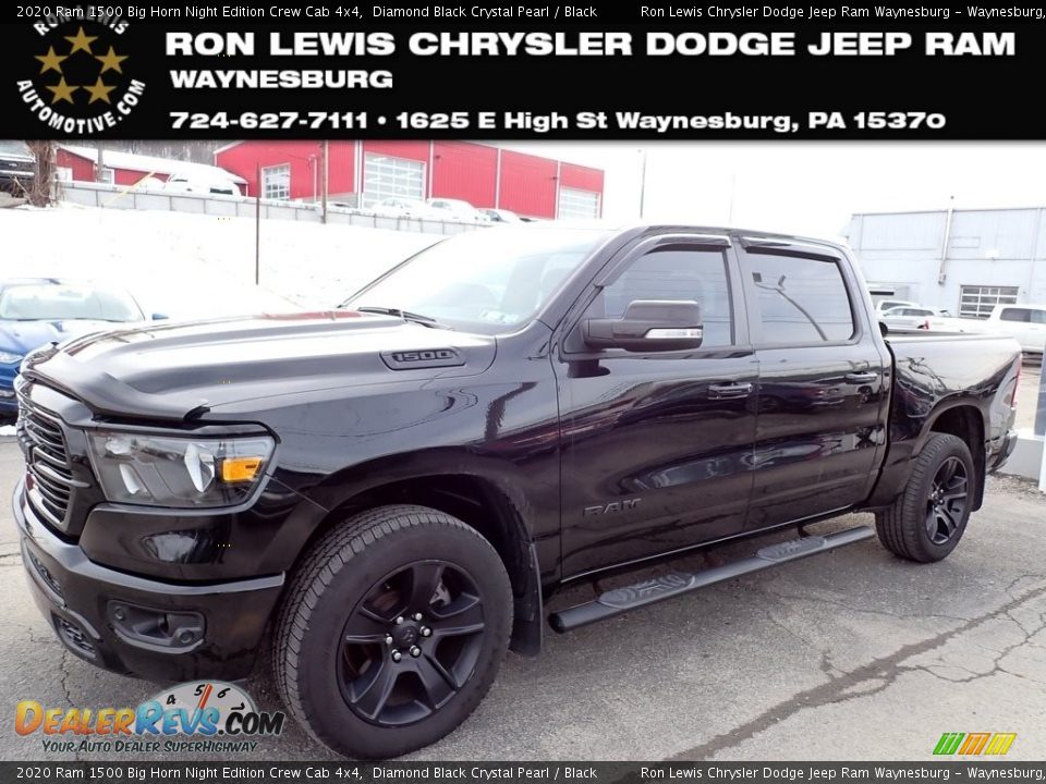 2020 Ram 1500 Big Horn Night Edition Crew Cab 4x4 Diamond Black Crystal Pearl / Black Photo #1