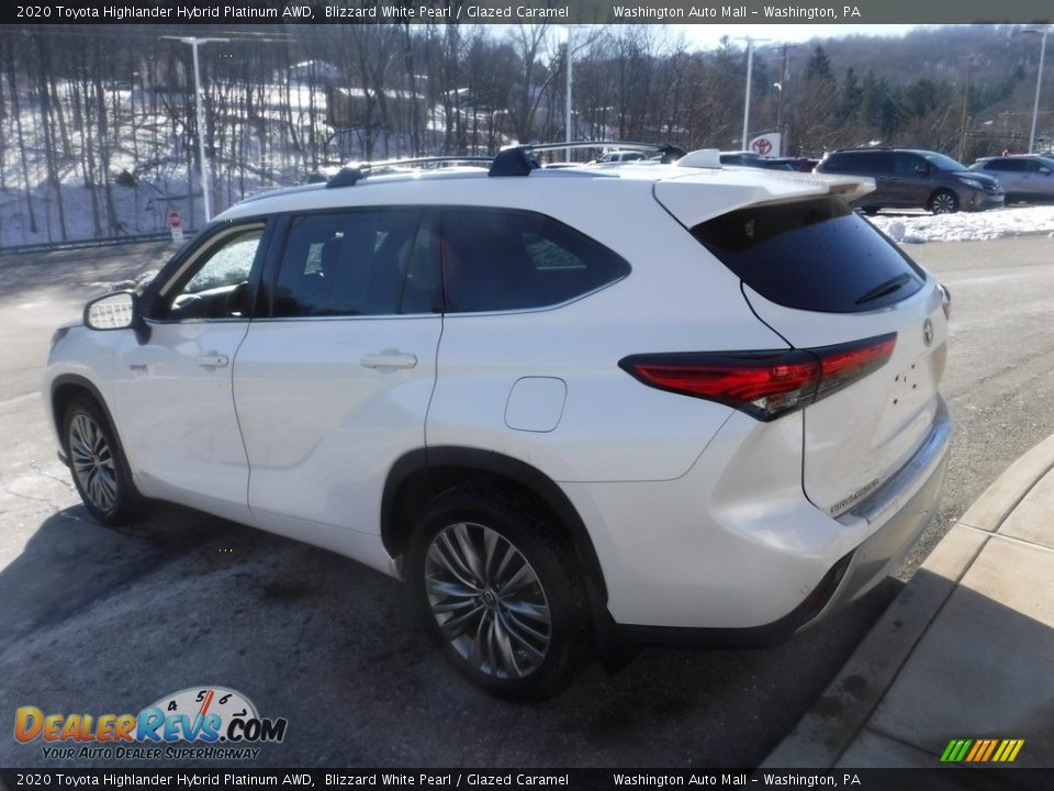 2020 Toyota Highlander Hybrid Platinum AWD Blizzard White Pearl / Glazed Caramel Photo #8