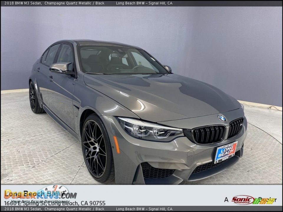 2018 BMW M3 Sedan Champagne Quartz Metallic / Black Photo #1