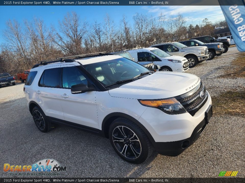 2015 Ford Explorer Sport 4WD White Platinum / Sport Charcoal Black/Sienna Photo #2