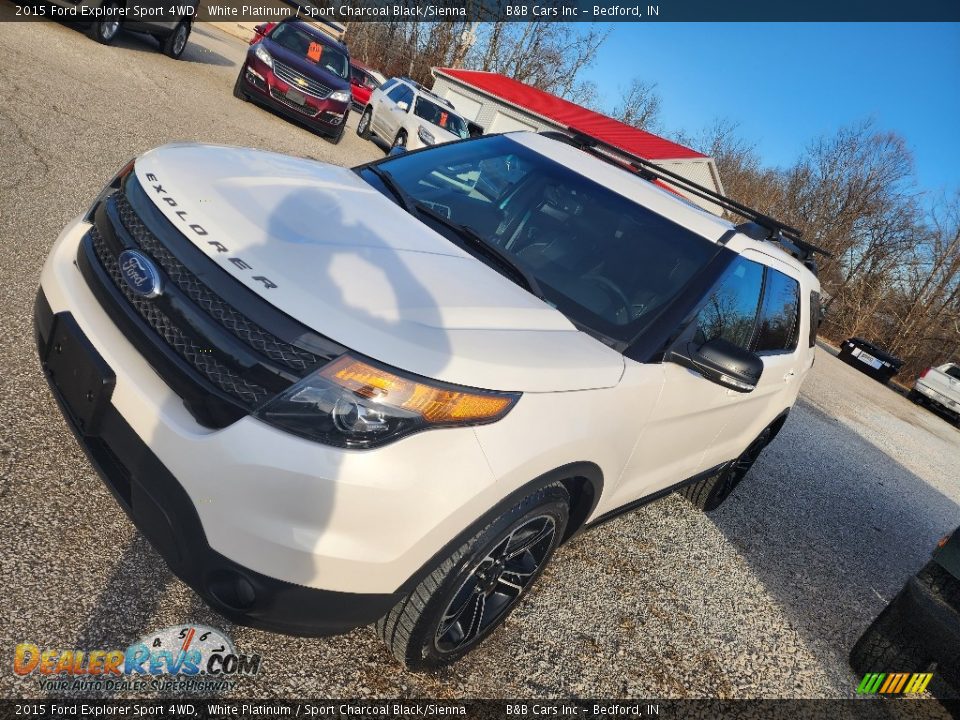 2015 Ford Explorer Sport 4WD White Platinum / Sport Charcoal Black/Sienna Photo #4