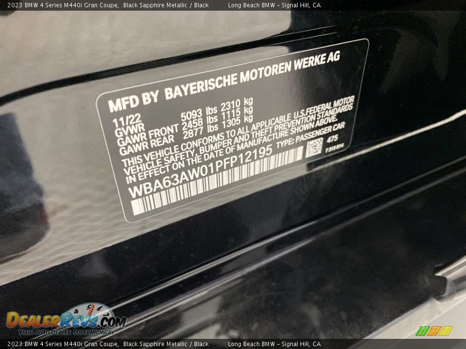2023 BMW 4 Series M440i Gran Coupe Black Sapphire Metallic / Black Photo #26