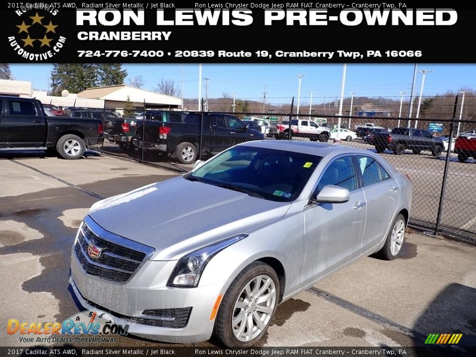 2017 Cadillac ATS AWD Radiant Silver Metallic / Jet Black Photo #1