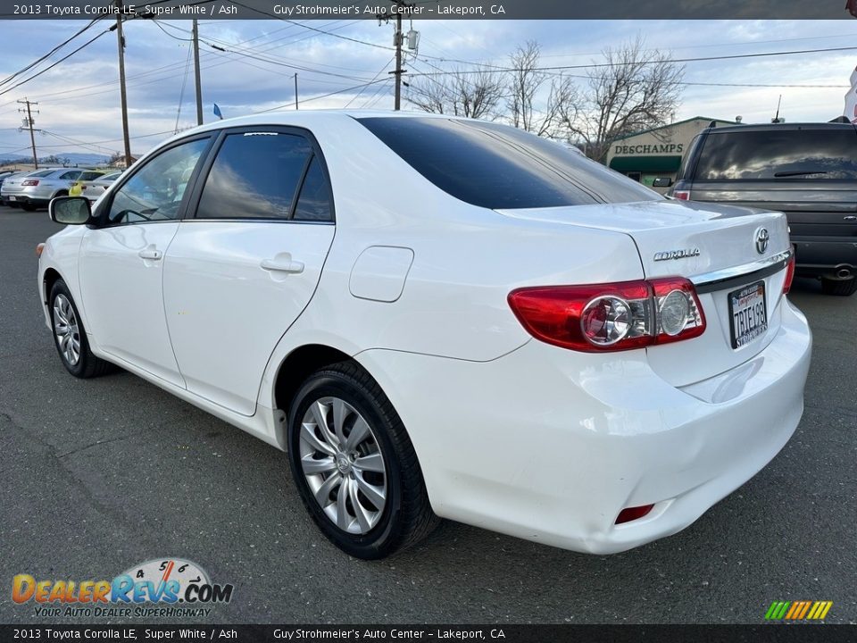 2013 Toyota Corolla LE Super White / Ash Photo #4