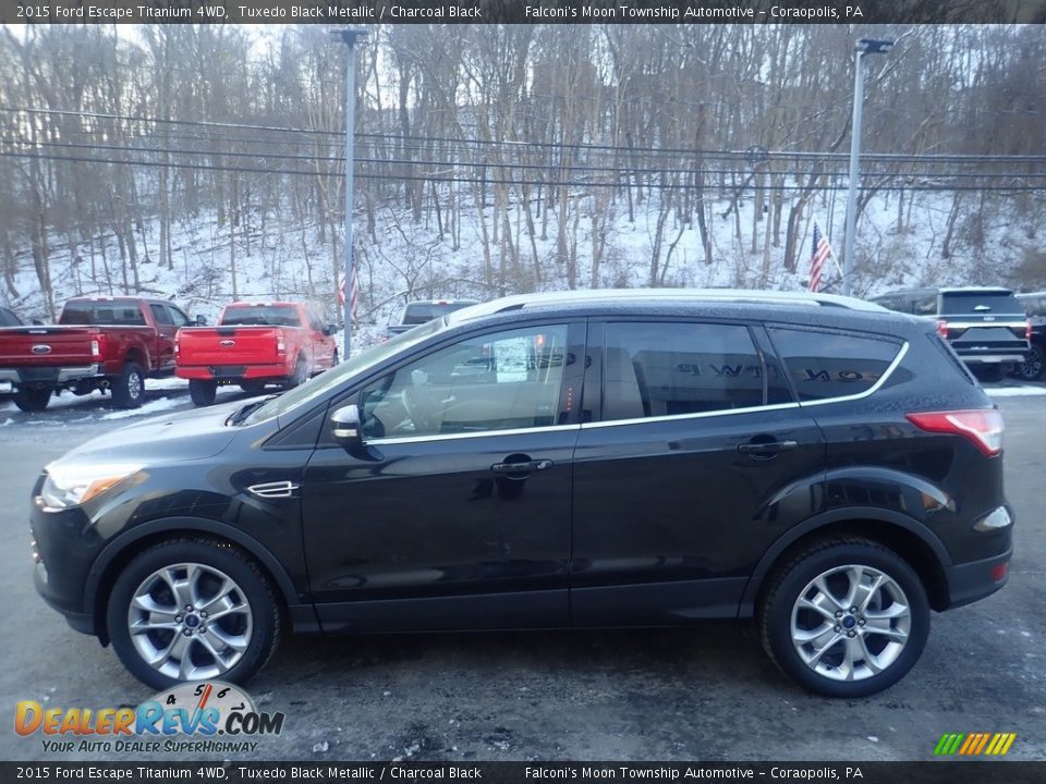 2015 Ford Escape Titanium 4WD Tuxedo Black Metallic / Charcoal Black Photo #6