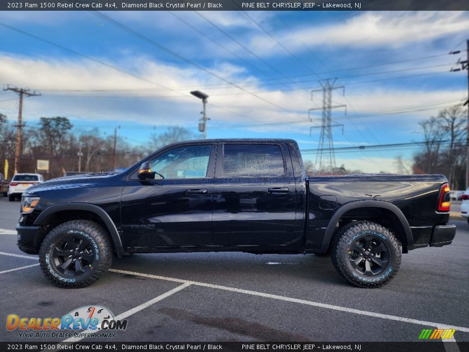 Diamond Black Crystal Pearl 2023 Ram 1500 Rebel Crew Cab 4x4 Photo #3