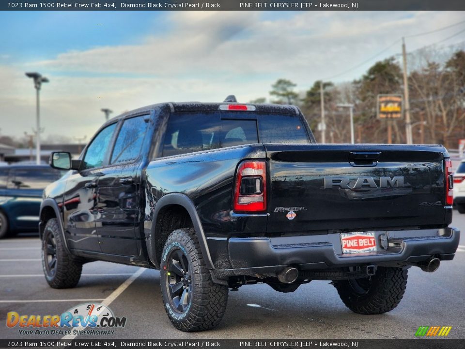 2023 Ram 1500 Rebel Crew Cab 4x4 Diamond Black Crystal Pearl / Black Photo #4