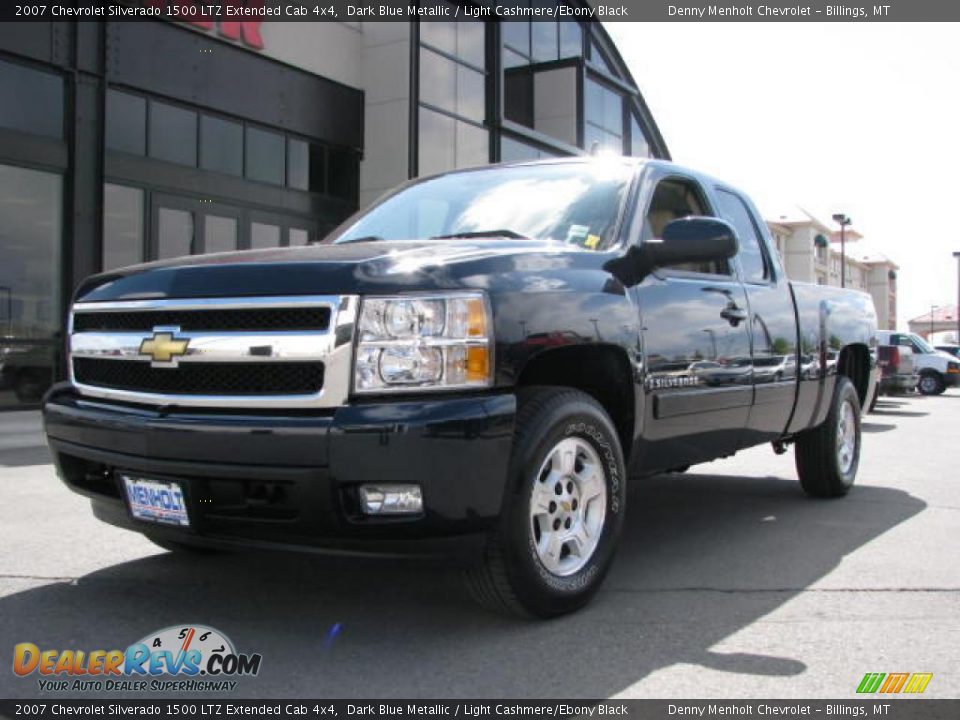 2007 Chevrolet Silverado 1500 LTZ Extended Cab 4x4 Dark Blue Metallic / Light Cashmere/Ebony Black Photo #2