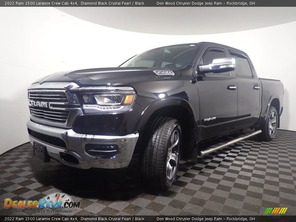 2022 Ram 1500 Laramie Crew Cab 4x4 Diamond Black Crystal Pearl / Black Photo #8
