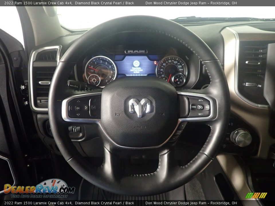 2022 Ram 1500 Laramie Crew Cab 4x4 Diamond Black Crystal Pearl / Black Photo #24