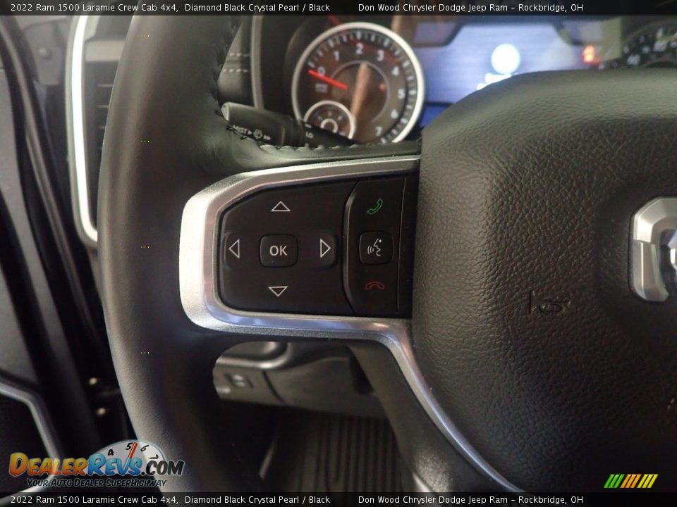 2022 Ram 1500 Laramie Crew Cab 4x4 Diamond Black Crystal Pearl / Black Photo #26