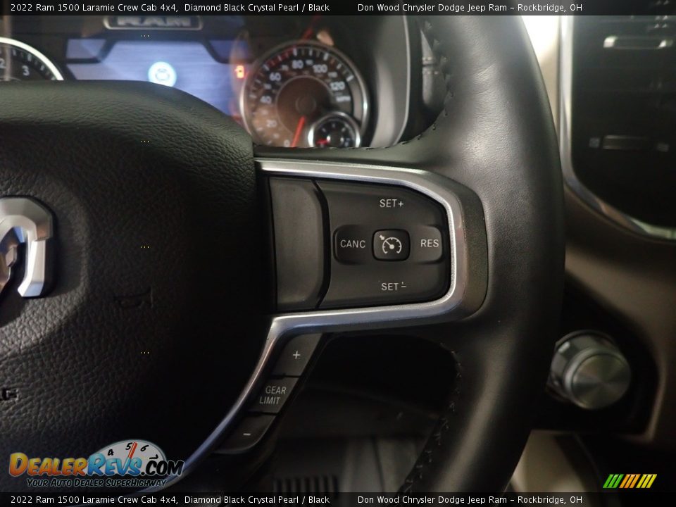 2022 Ram 1500 Laramie Crew Cab 4x4 Diamond Black Crystal Pearl / Black Photo #27