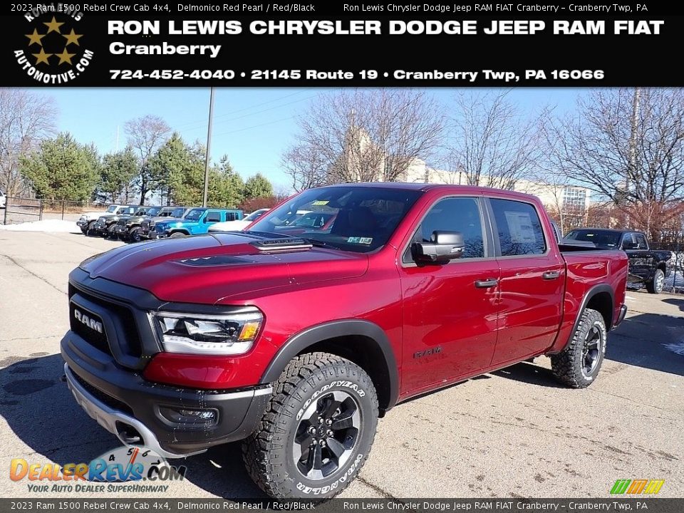 2023 Ram 1500 Rebel Crew Cab 4x4 Delmonico Red Pearl / Red/Black Photo #1