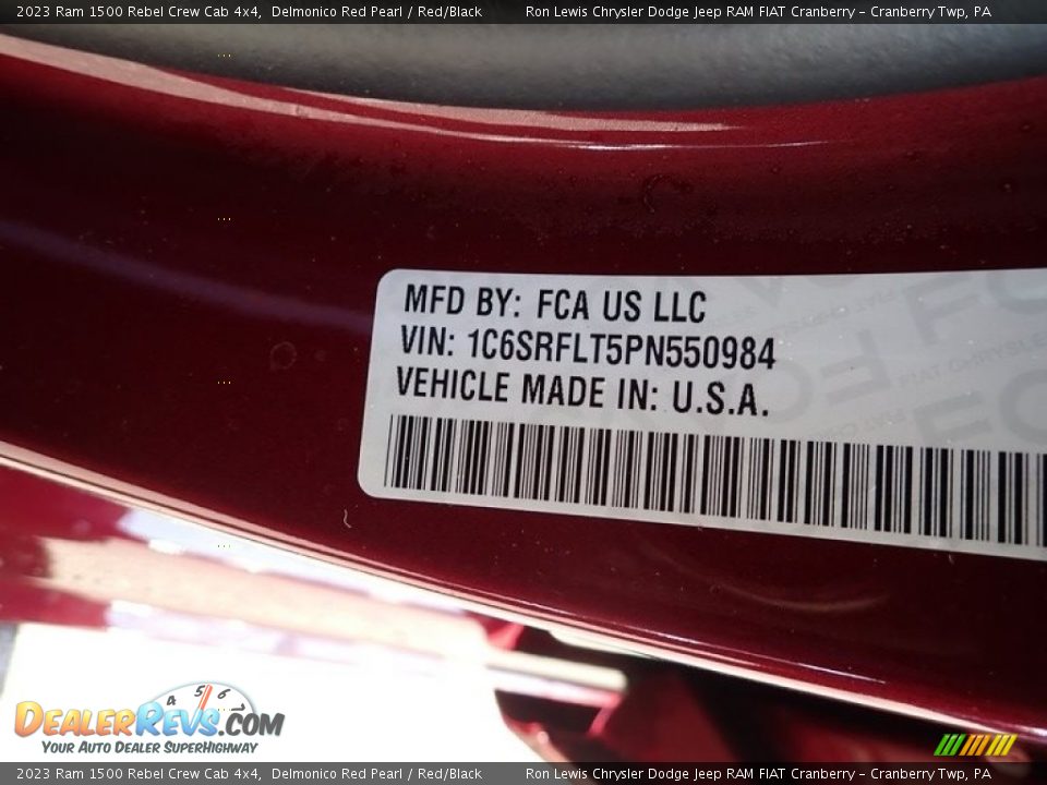 2023 Ram 1500 Rebel Crew Cab 4x4 Delmonico Red Pearl / Red/Black Photo #25