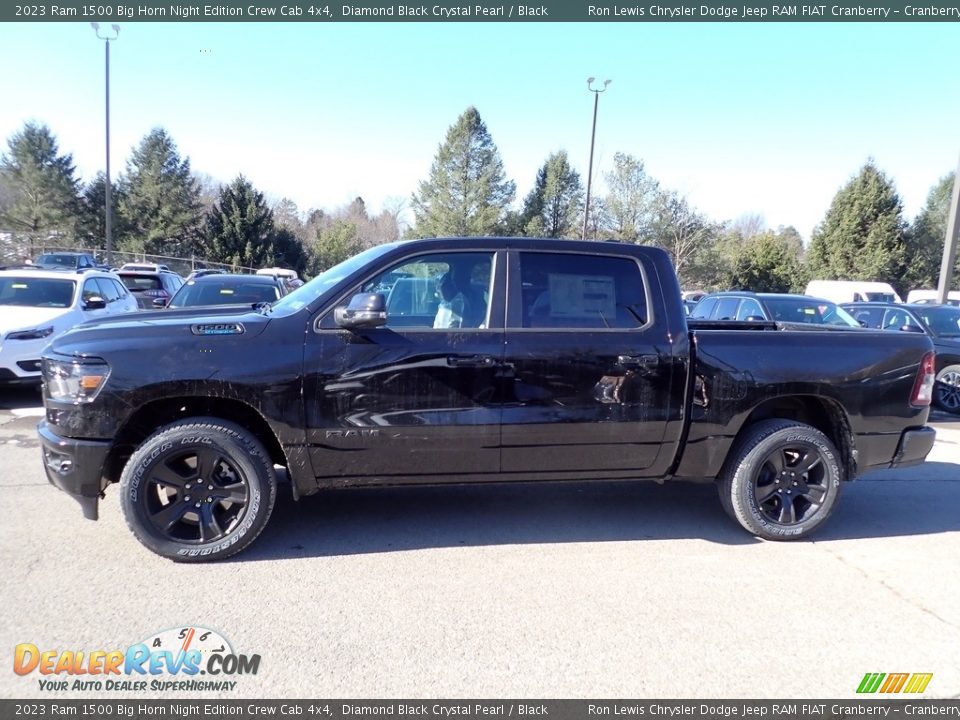 2023 Ram 1500 Big Horn Night Edition Crew Cab 4x4 Diamond Black Crystal Pearl / Black Photo #2