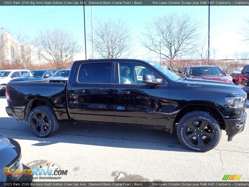 2023 Ram 1500 Big Horn Night Edition Crew Cab 4x4 Diamond Black Crystal Pearl / Black Photo #6