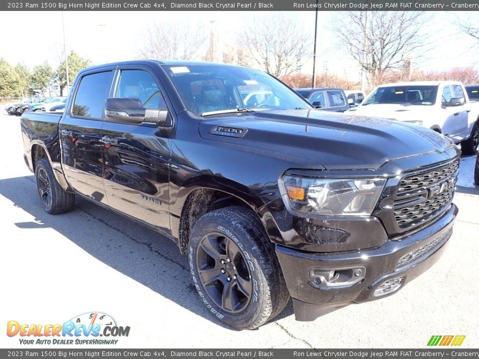 2023 Ram 1500 Big Horn Night Edition Crew Cab 4x4 Diamond Black Crystal Pearl / Black Photo #7