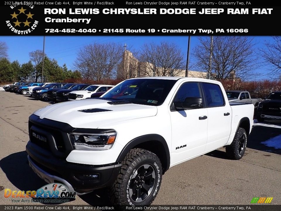 2023 Ram 1500 Rebel Crew Cab 4x4 Bright White / Red/Black Photo #1