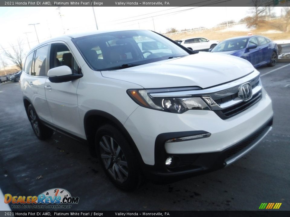 2021 Honda Pilot EX AWD Platinum White Pearl / Beige Photo #5