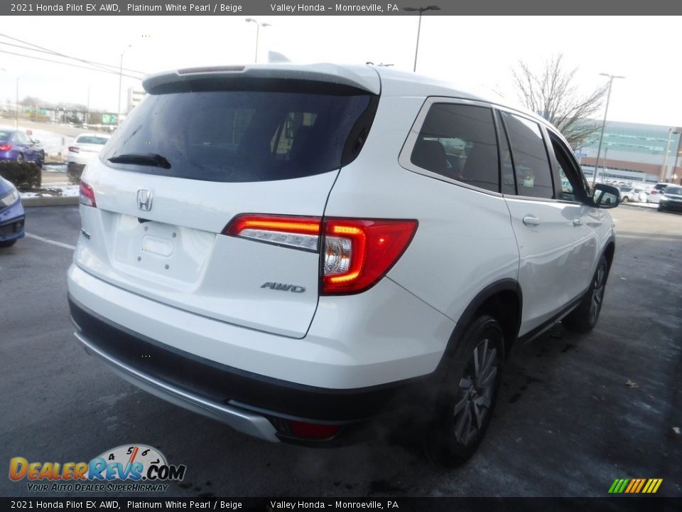 2021 Honda Pilot EX AWD Platinum White Pearl / Beige Photo #6