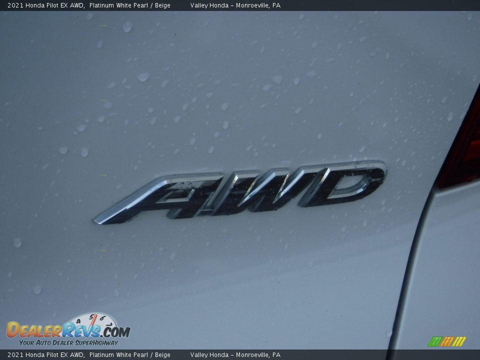 2021 Honda Pilot EX AWD Platinum White Pearl / Beige Photo #8