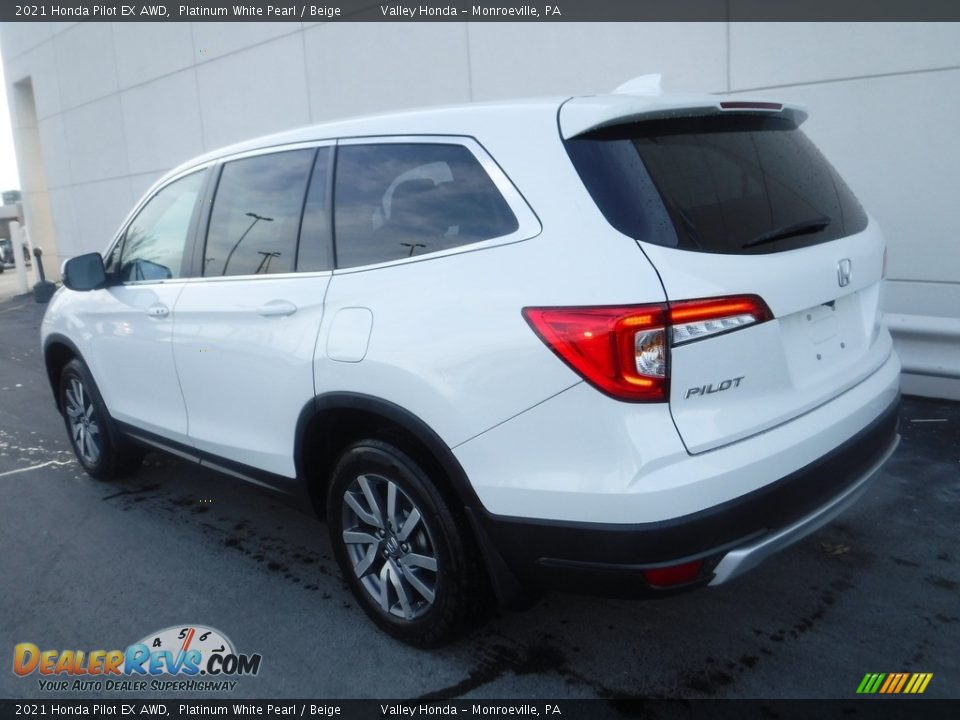 2021 Honda Pilot EX AWD Platinum White Pearl / Beige Photo #9