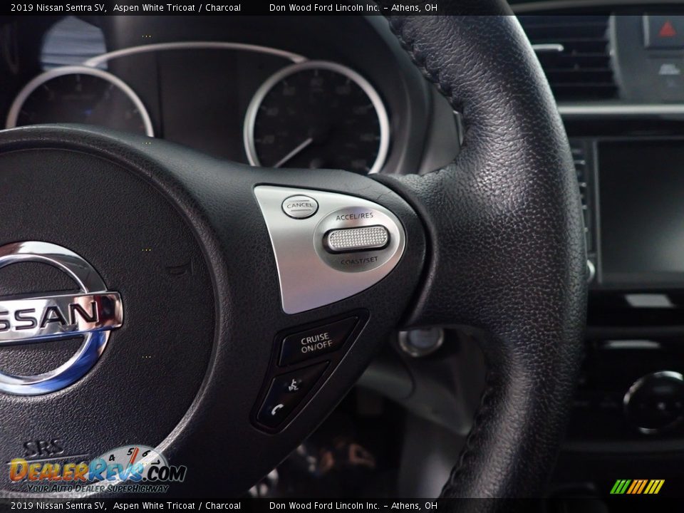 2019 Nissan Sentra SV Aspen White Tricoat / Charcoal Photo #28
