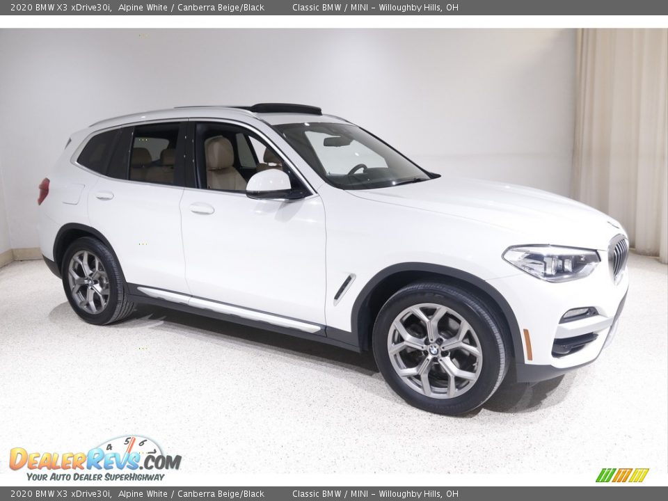 2020 BMW X3 xDrive30i Alpine White / Canberra Beige/Black Photo #1